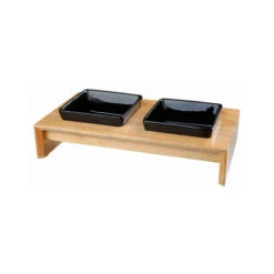 Trixie Napf-Set - Keramik/Holz -Hundebedarf Geschäft trixie voer waterbak set keramiek hout 178711 0500 none